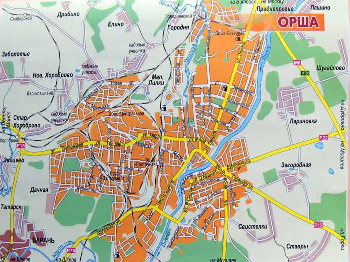  map of the city of Orsha