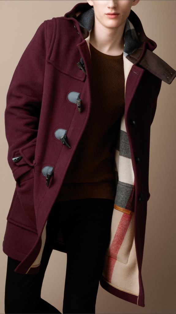 Men's coat line Brit. The color Burgundy