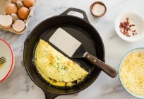 Wie man ein Omelett aus Eiern und Milch?