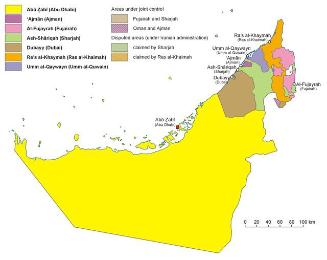 sharjah, emiratos árabes unidos mapa