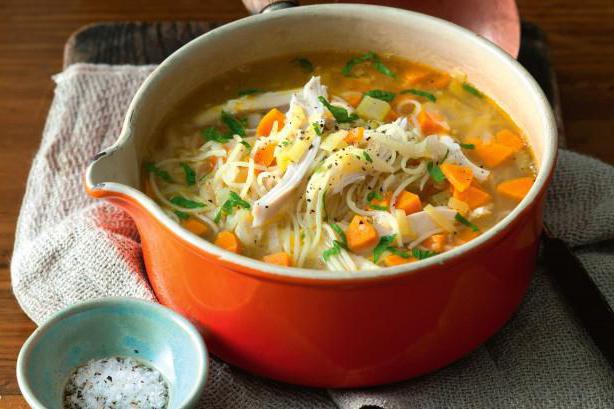 Rezept-Suppe mit Nudeln und Fleisch