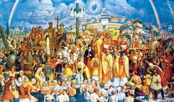 28 orthodoxe Christen Feiern den Tag der Taufe Russlands