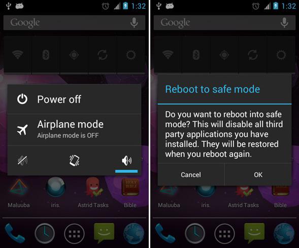 sicherer Modus Android deaktivieren