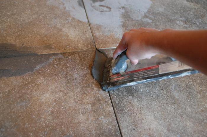 grouting ceramic floor tiles