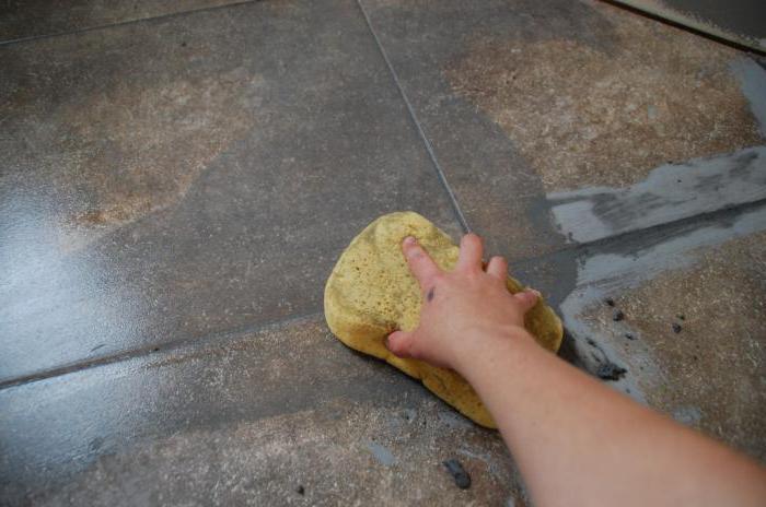 grouting floor tile
