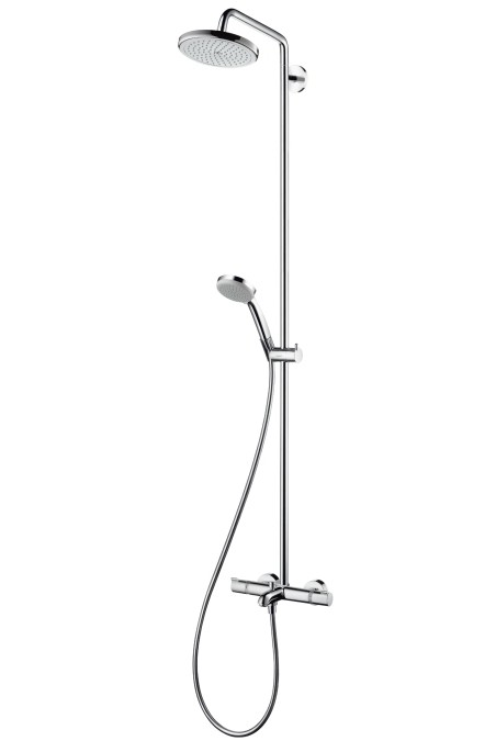shower system with mixer and overhead shower