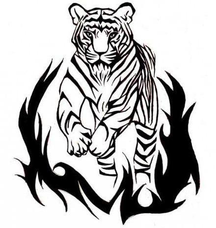 虎纹身的草图