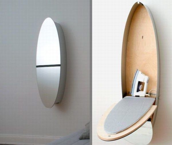 folding Ironing Board built into the wall