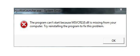 компьютерде жоқ MSVCP110.dll бұл