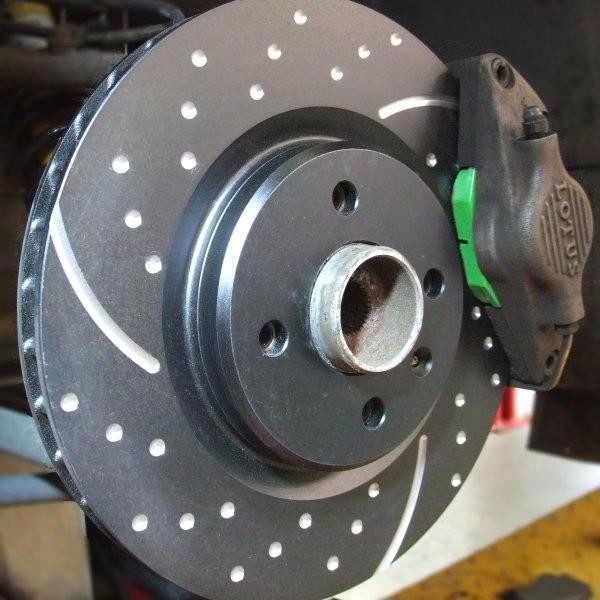 where to pierce the brake discs