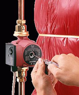 installation of the pump in the heating system