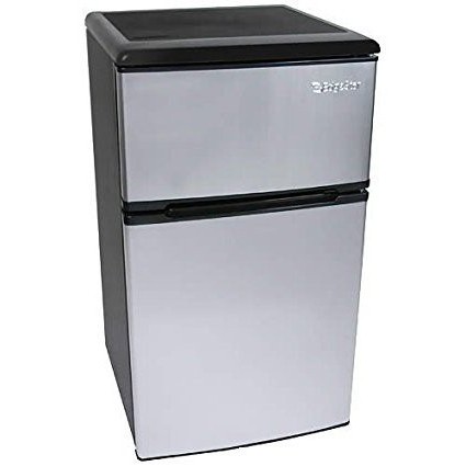refrigerator with large freezer and small fridge