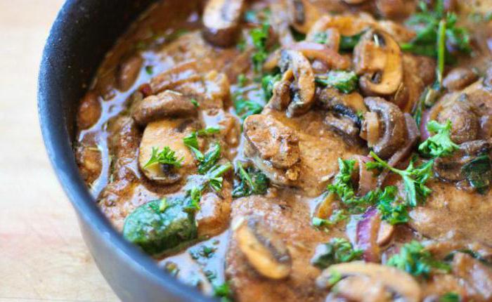pork with mushrooms in the pan recipe
