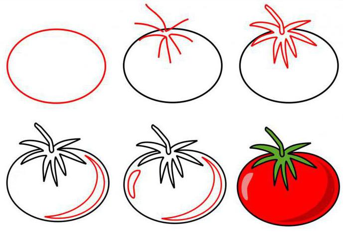 як намалювати помідор