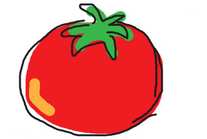 як намалювати помідор аквареллю