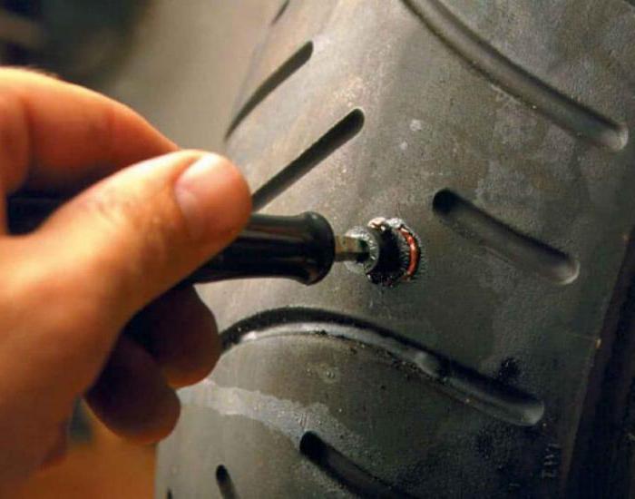 repair of the lateral cut tubeless tire
