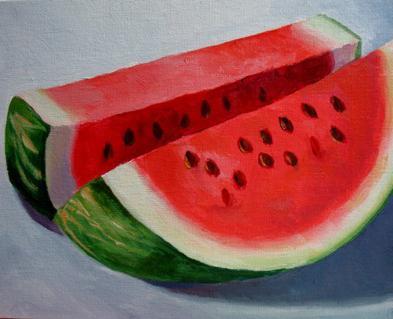 how to draw a watermelon step by step,
