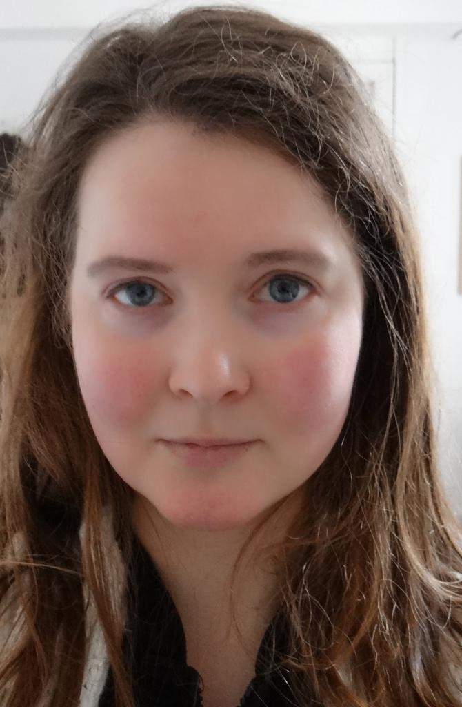 Girl with red cheeks