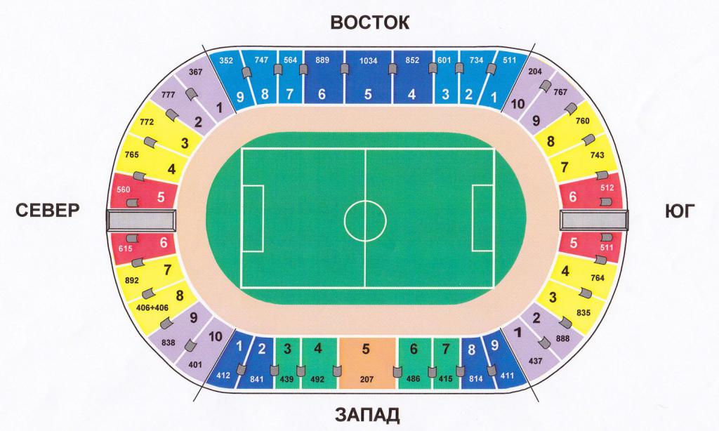 Diagram of the Central stadium of Kazan