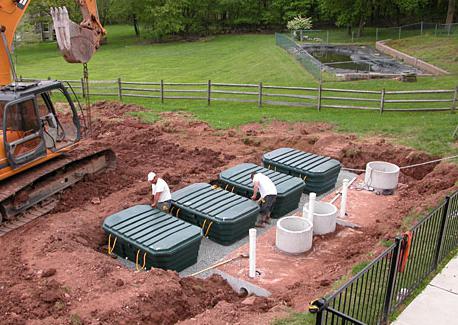 Installation of a septic tank in a private house