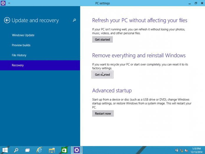 geri alma sistemi Windows 10