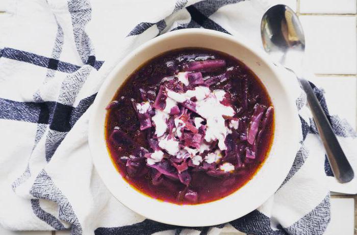 can the red cabbage in the soup