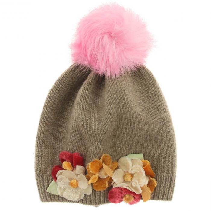 children's hat with fur POM-POM