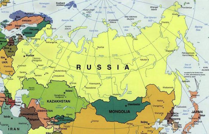 die Länge der Seegrenzen Russlands