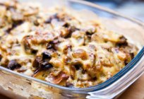 Pilz-Auflauf mit Kartoffeln im Ofen: Eigenschaften der Zubereitung, Rezept und Bewertungen