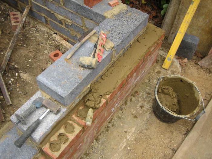 Verbrauch von Zement pro 1 m2 Mauerwerk-Ziegelstein in des halbziegels