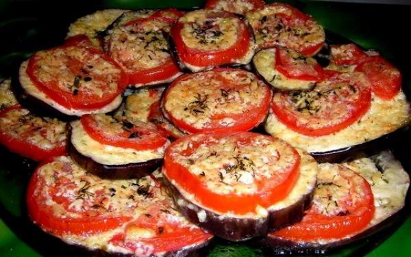 baked eggplant with tomatoes