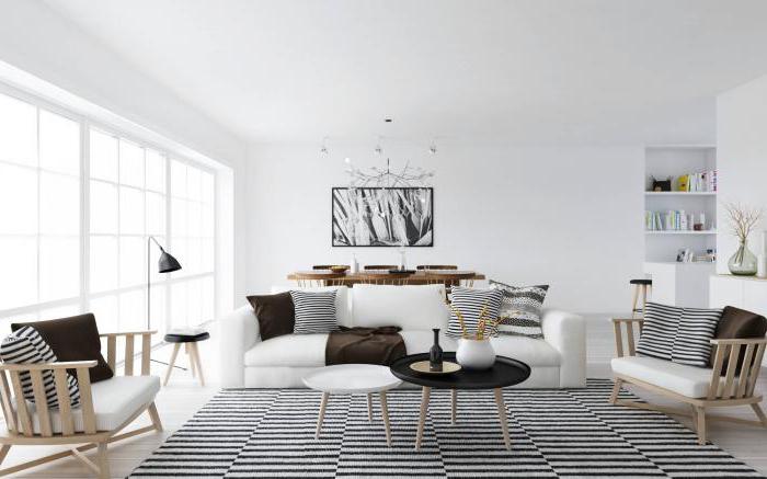 the interior of the apartment in Scandinavian style