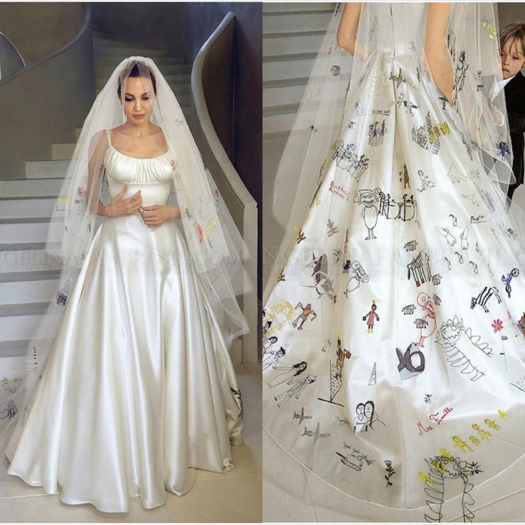 vestido de Casamento de angelina Jolie