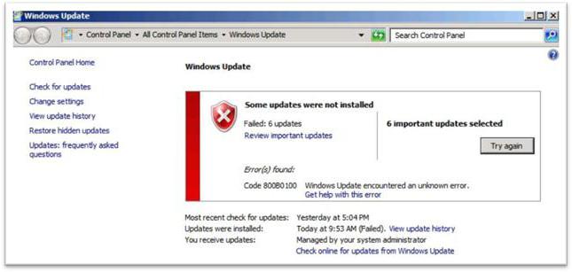unable to configure windows update