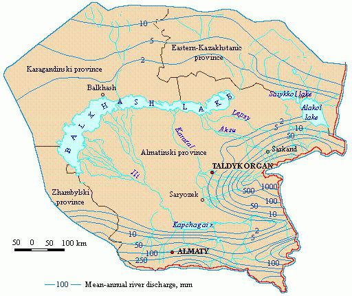 Alakol lake map