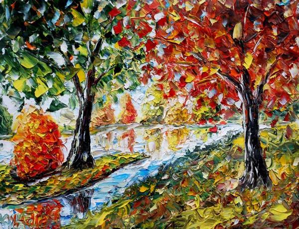 Outono de pintura de artistas russos