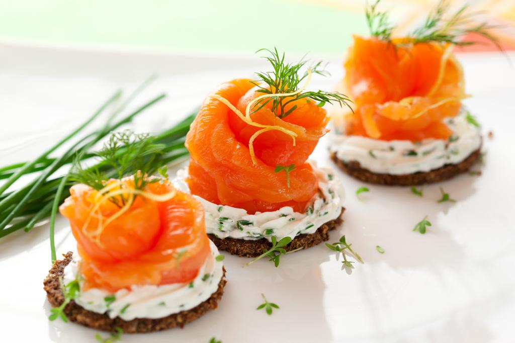 a variant of canape with red fish