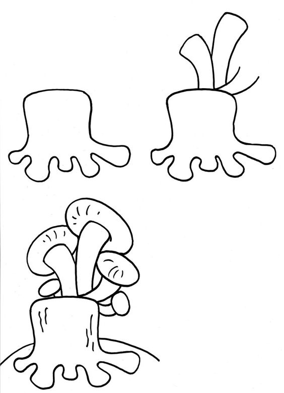 як намалювати гриби опеньки
