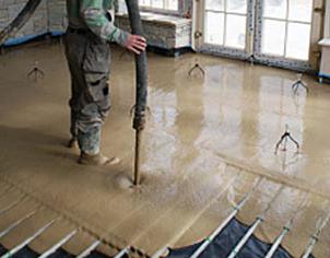 the minimum screed for water warm floor