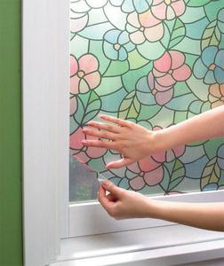 Self-adhesive transparent stained glass film