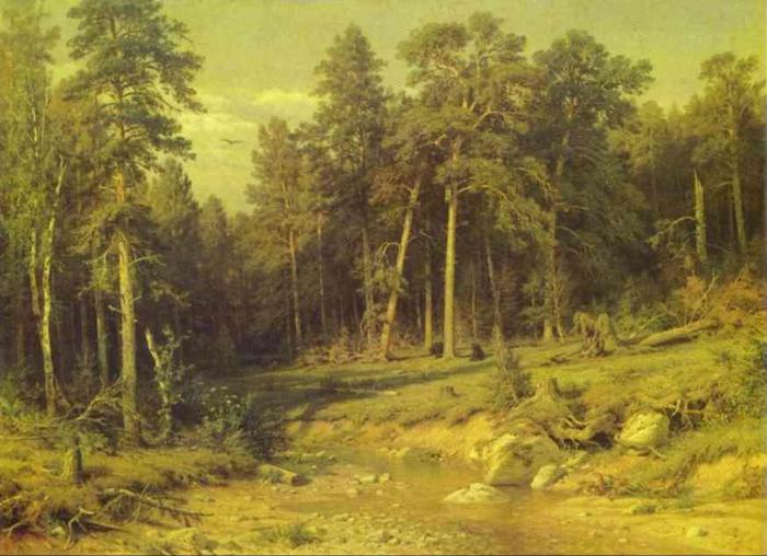 ship grove Shishkin which trees are depicted