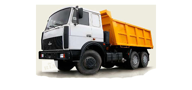 Dimensions of dump truck MAZ-5516