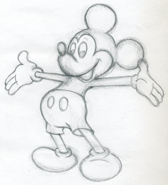 cómo dibujar a mickey mouse por etapas