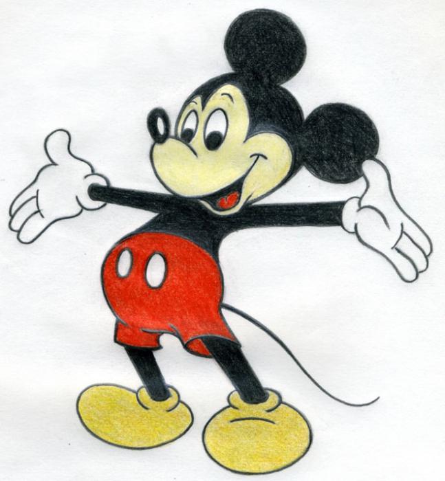 how to draw Mickey mouse pencil