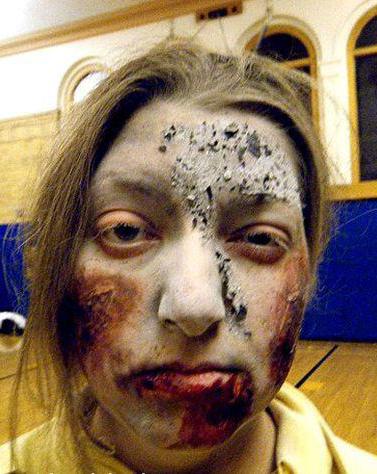 make-up für Halloween Zombie