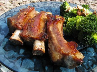 pork ribs on the grill