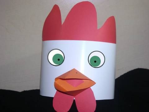 how to make a mask of a rooster from paper