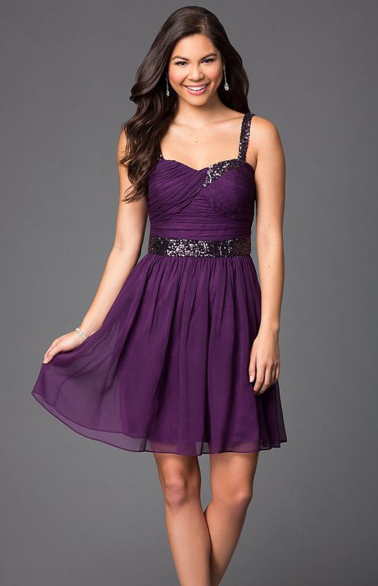 Короткі фіолетові сукні