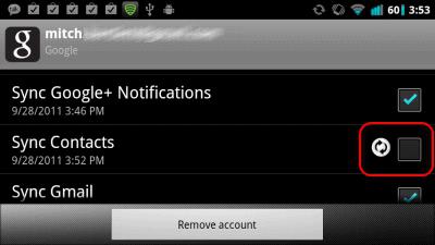  synchronize contacts with google android
