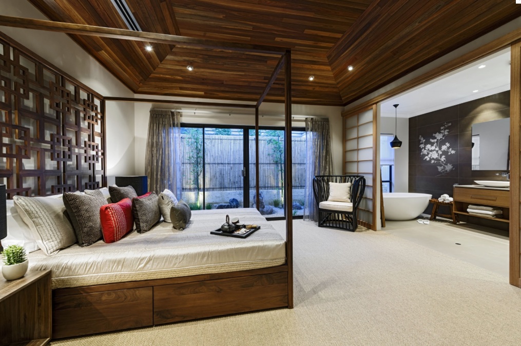 um quarto em estilo japonês